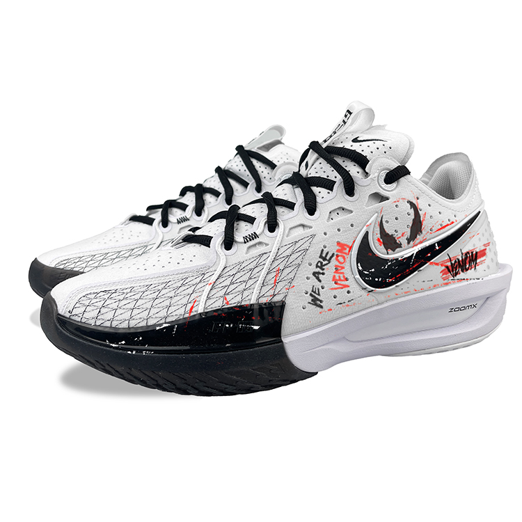 Nike Air Zoom G.T. Cut 3 Wear-Resistant Low-Top Basketball Shoes Unisex White Black Red