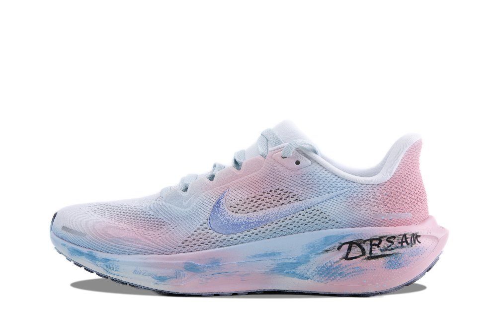 Nike Pegasus 41 Abrasion Resistant Breathable Low Top Running Shoes Men's Blue Pink