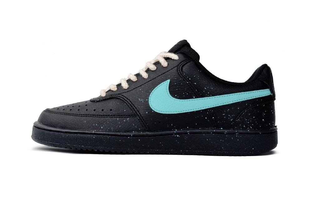 Nike Court Vision Wear-Resistant Low-Top Skateboard Shoes Unisex Blue Black