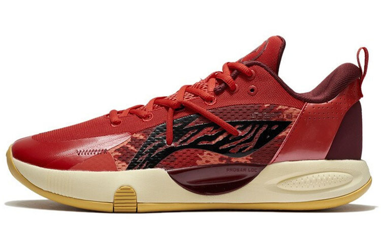 LINING Speed 8 Basketball Shoes Men's Low top Fiery Red/Deep Chestnut Red