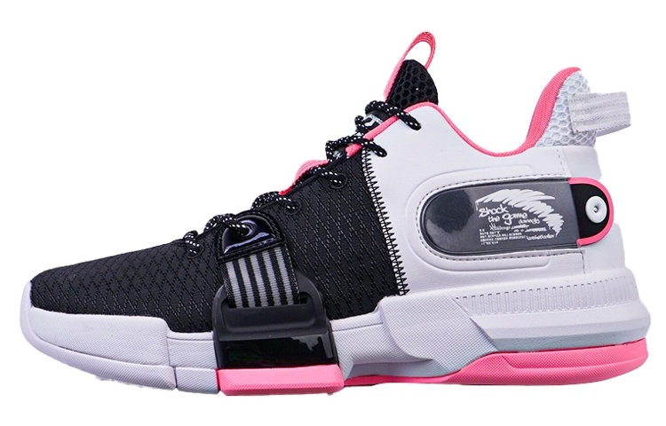 Anta Craze 2 Anti-Slip Wear-Resistant Mid-Top Performance Basketball Shoes Men's Black Pink White