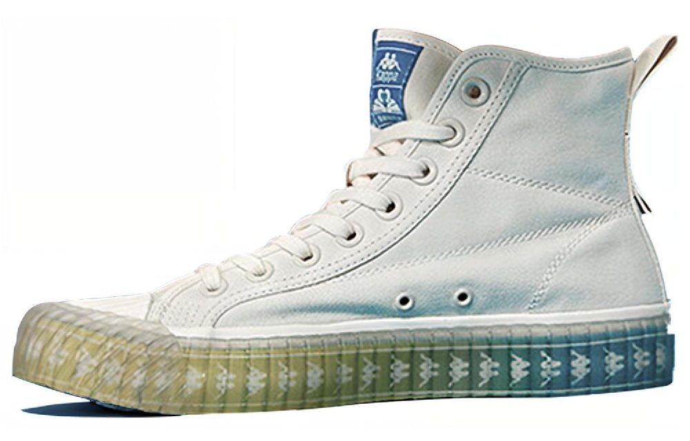 Doraemon x Kappa Slip-Resistant Coverage High-Top Skateboard Shoes Unisex White