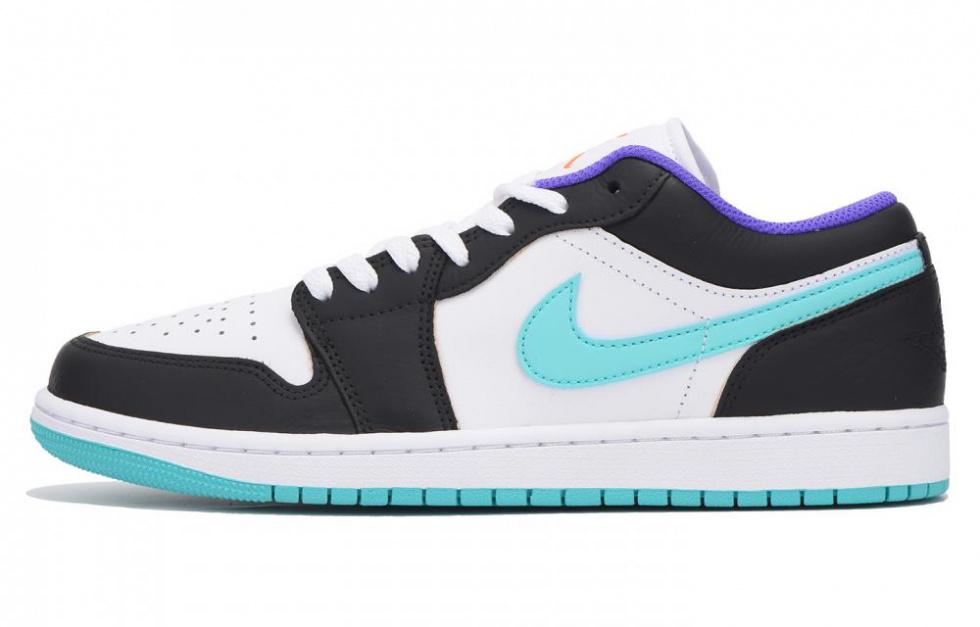 Jordan Air Jordan 1 Slip-Resistant Coverage Low-Top Vintage Basketball Shoes Men's Blue Black
