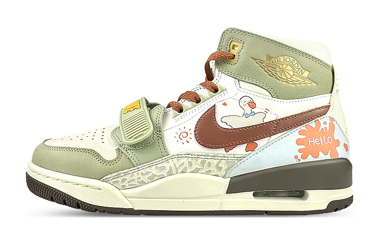 Jordan Legacy 312 High-Top Vintage Basketball Shoes GS Coffee Green