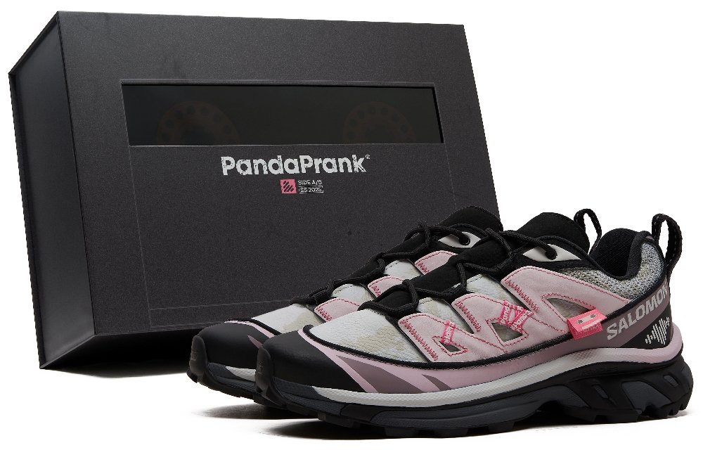 SALOMON XT 6 Cushioning Slip Resistant Low Top Running Shoes Unisex Black White Pink