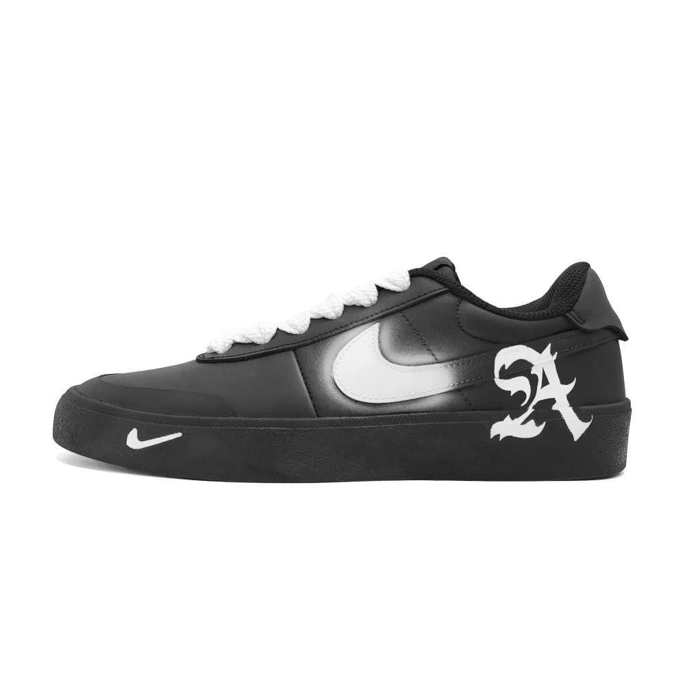 Nike Court Shot Blank Abrasion Resistant Low top Skateboard Shoes Unisex Black White