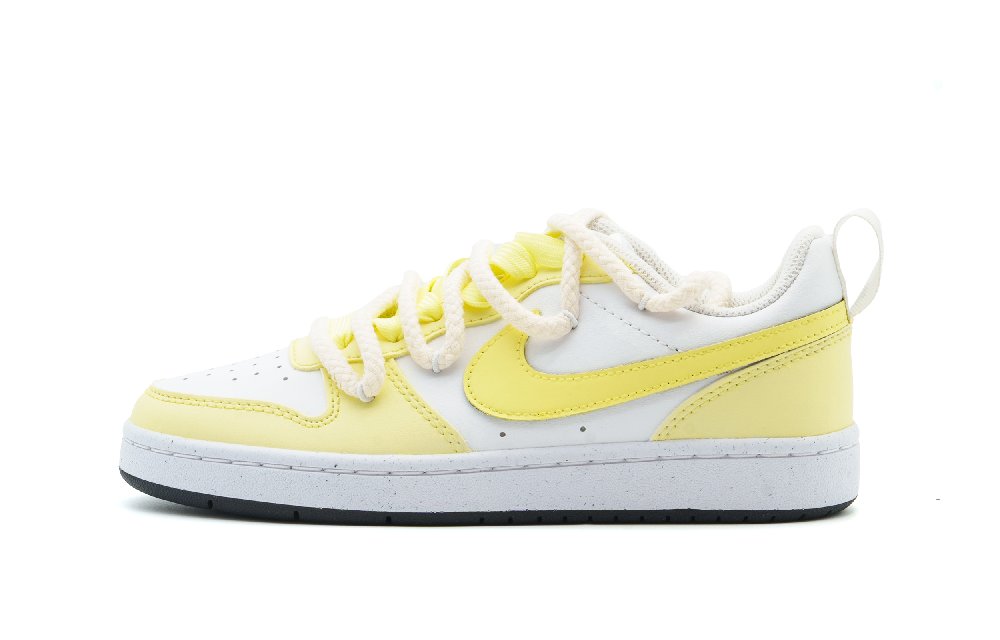 Nike Court Borough Cushioning, Wear Resistant Low Top Skateboard Shoes Women's Lemon