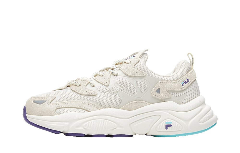 FILA Mars 1 Anti Slip Wear Resistant Low Top Casual Shoes Women's White Purple