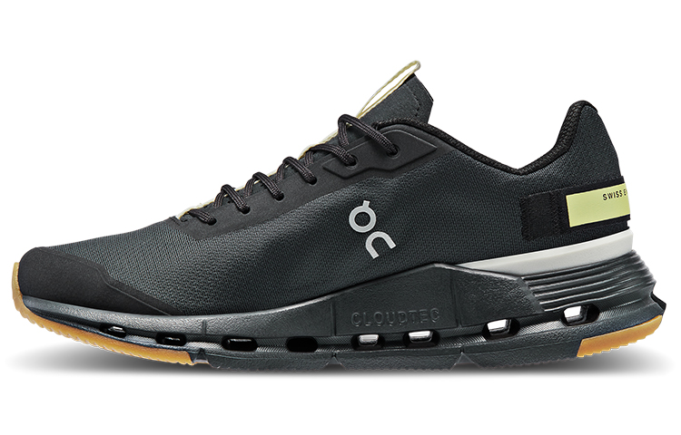 On Cloudnova Form Support Low-Top Casual Shoes Women's Black Grass Yellow