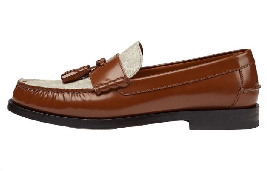 GUCCI Horsebit Loafers Men Low Top Brown