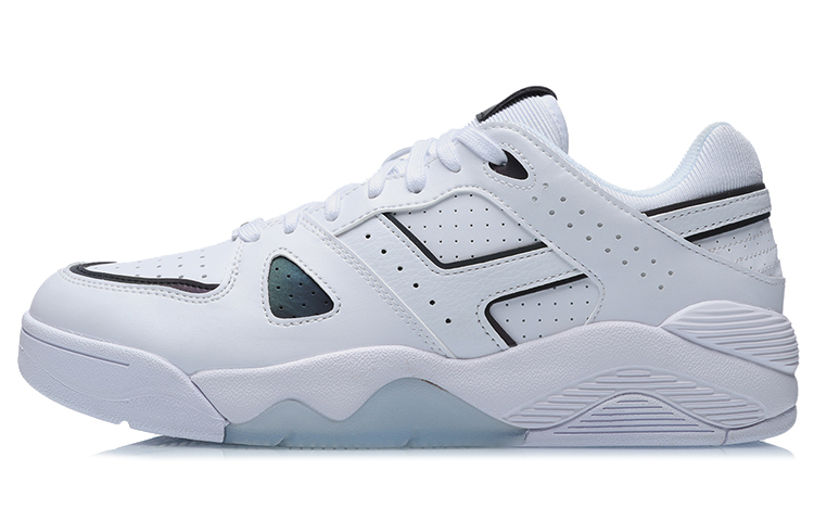 LiNing Back To The Future Retro 90s Anti-Slip Wear-Resistant Low-Top Vintage Basketball Shoes Unisex White