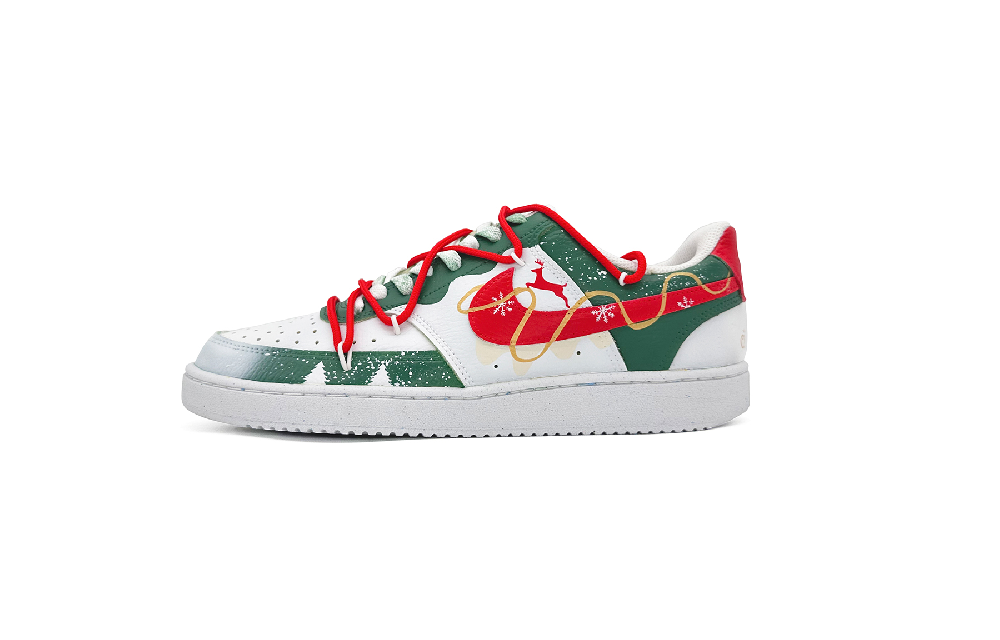 Nike Court Vision Anti-Slip Wear-Resistant Low-Top Skateboard Shoes Unisex Red Green