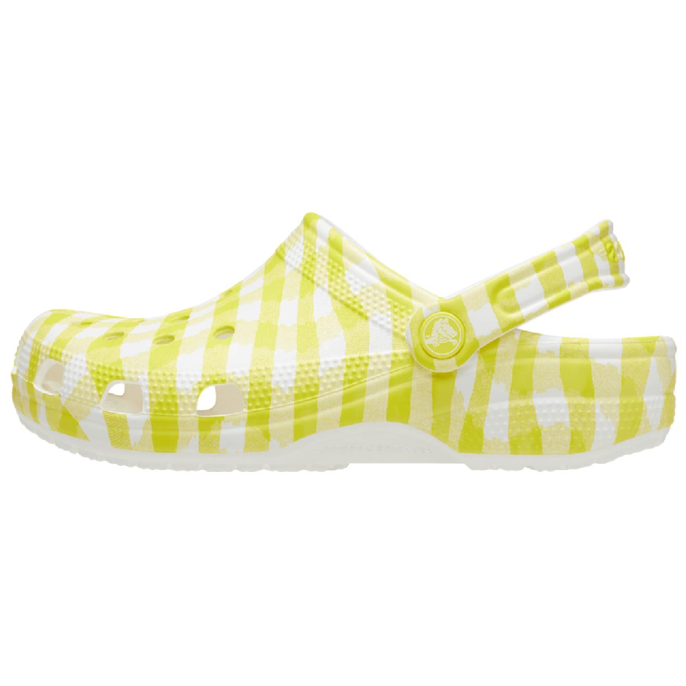 Crocs Classic Gingham Clog Daylily Clogs Unisex White Yellow