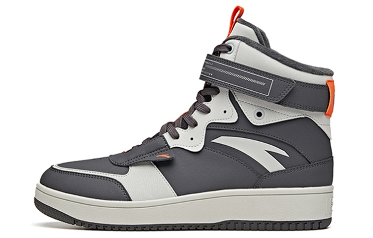 Anta Coverage Thermal Slip Resistant Waterproof Abrasion Resistant High Top Skateboard Shoes Men's Gray