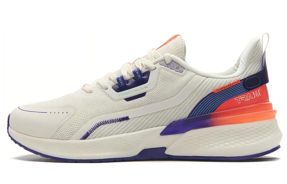 361° Slip-Resistant Breathable Cushioning Wear-Resistant Lightweight Low-Top Training Shoes Men's White Orange