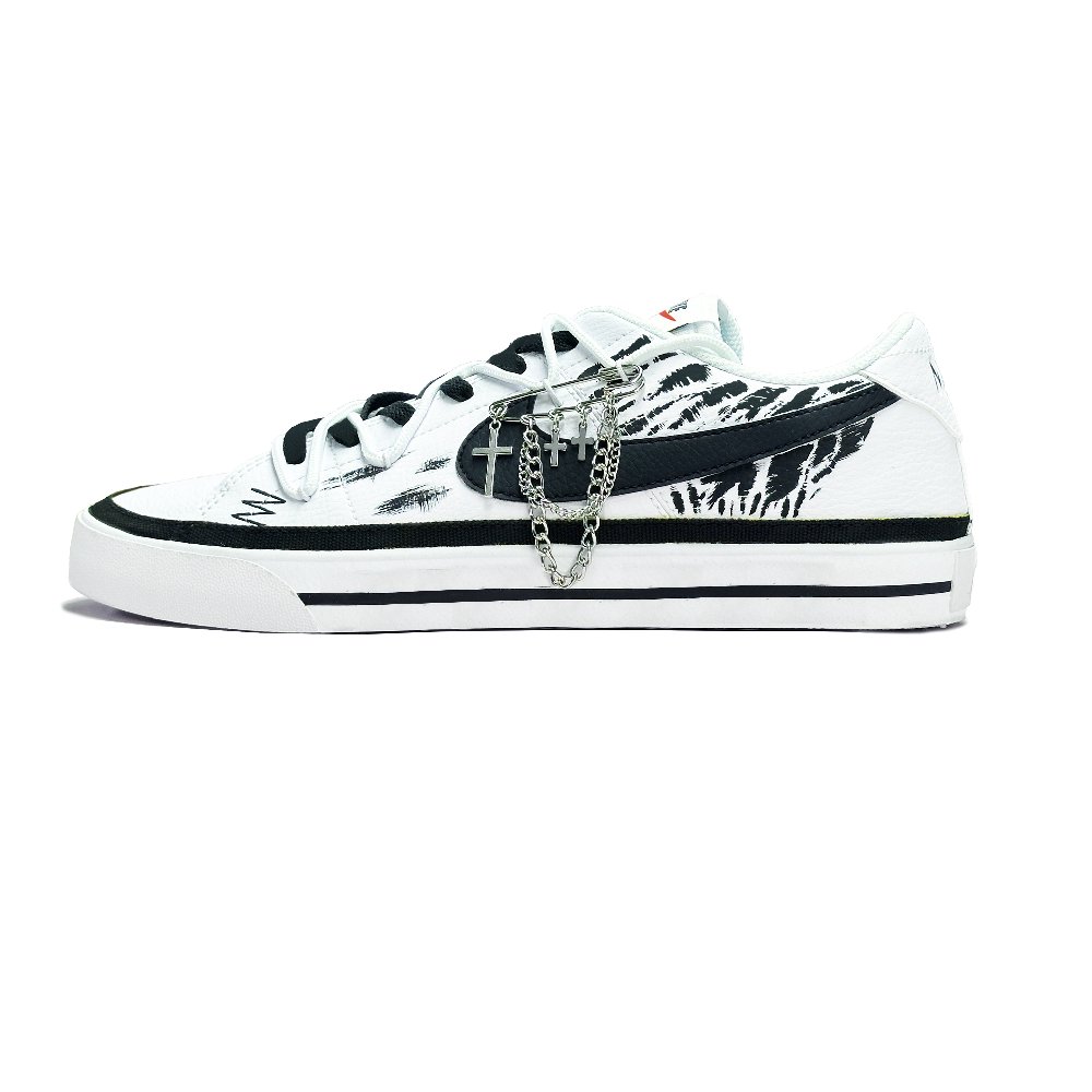 Nike Court Legacy Stylish Wasteland Quick Dry And Abrasion Resistant Low Top Skateboard Shoes Unisex Black White