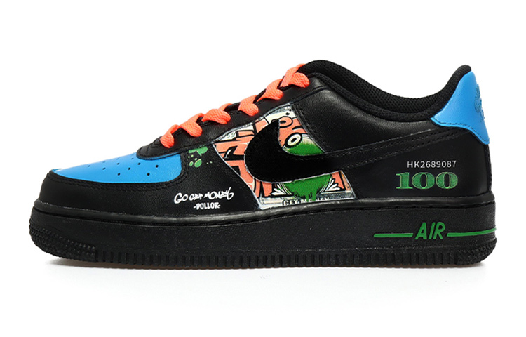Nike Air Force 1 Low LE Low Top Skateboard Shoes GS Black Blue Orange