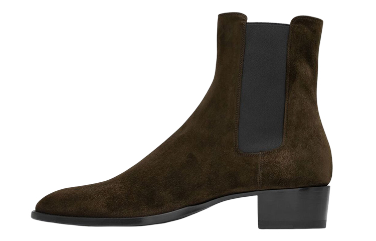 SAINT LAURENT Wyatt Block Heel Chelsea Boots