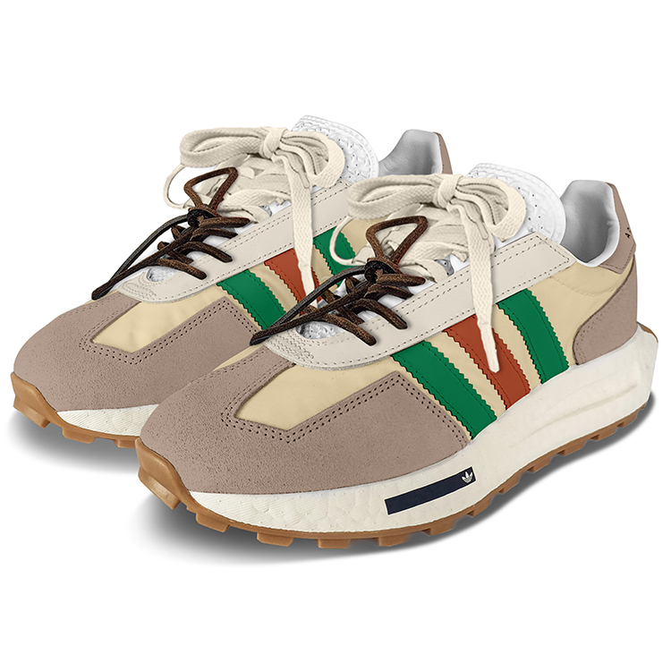 Adidas Originals RETROPY Slip Resistant, Abrasion Resistant, Breathable Low Top Running Shoes Unisex Beige Brown Green