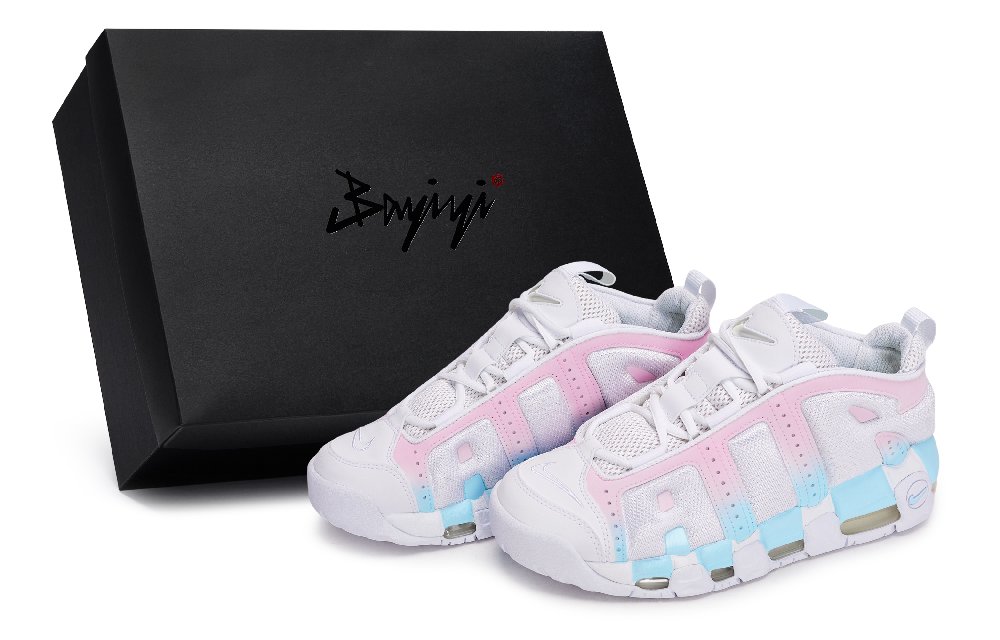 Nike Air More Uptempo Vintage Basketball Shoes Unisex Low-Top Pink/Blue