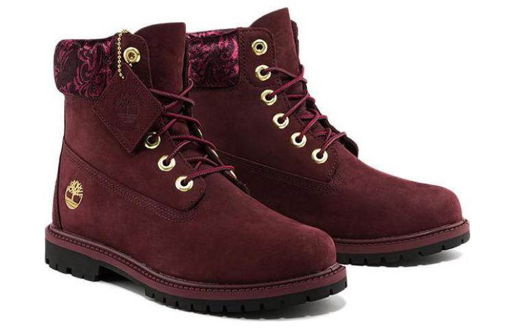 Timberland Outdoor Casual Water-Resistant Wear-Resistant Short Outdoor Boots Women's Burgundy
