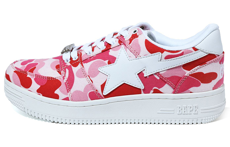 A BATHING APE STA Low Stylish Skateboarding Shoes Women's Pink
