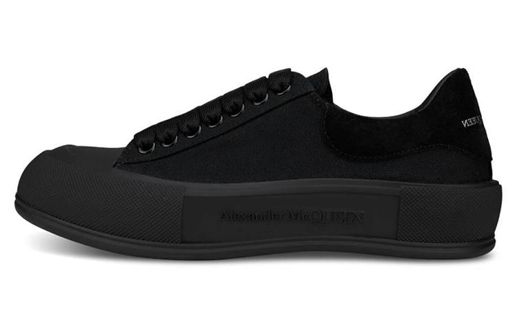 Alexander McQueen Deck Skate Plimsoll Lace Up Triple Black