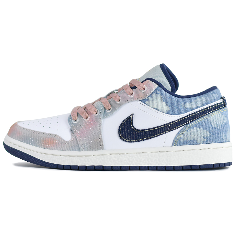 Jordan Air Jordan 1 Low top Vintage Basketball Shoes Men's Blue Pink