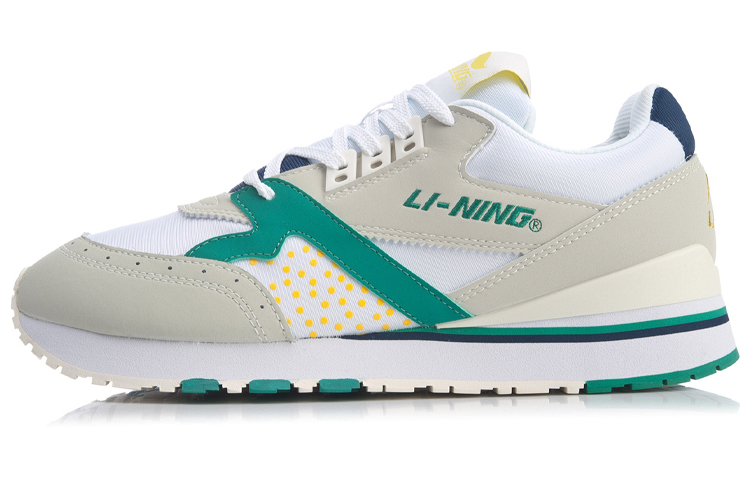 LiNing 001 Origin Anti-Slip Wear-Resistant Low-Top Casual Shoes Men's White Green
