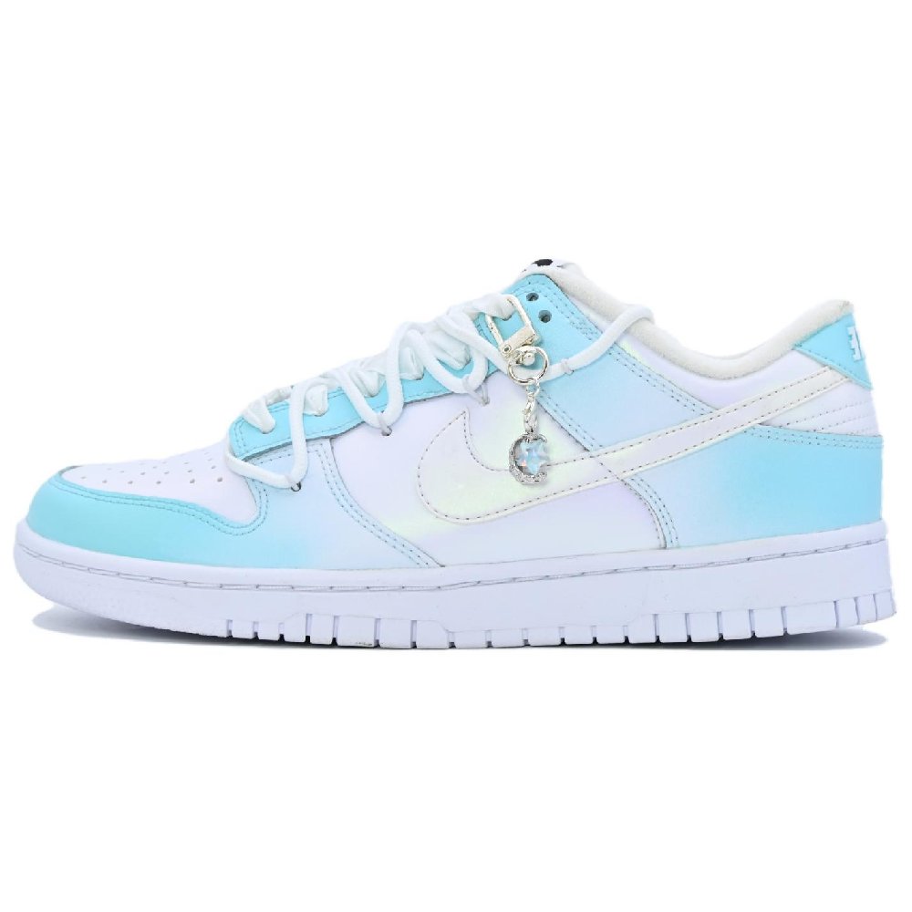 Nike Dunk Cyan Fall Anti-Slip And Wear-Resistant Balance Coverage Low-Top Skateboard Shoes Women's Blue White