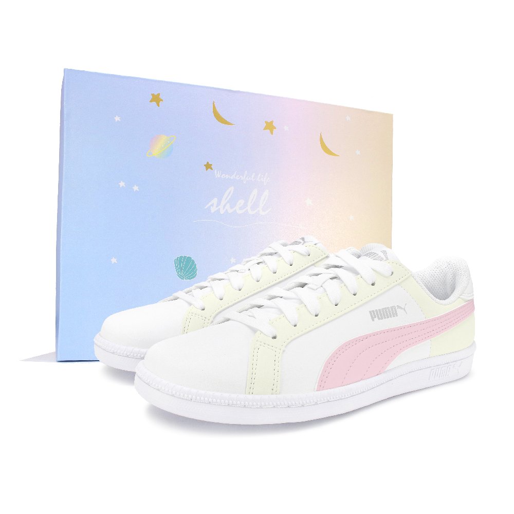 PUMA Smash Low top Skateboard Shoes Unisex Yellow Pink