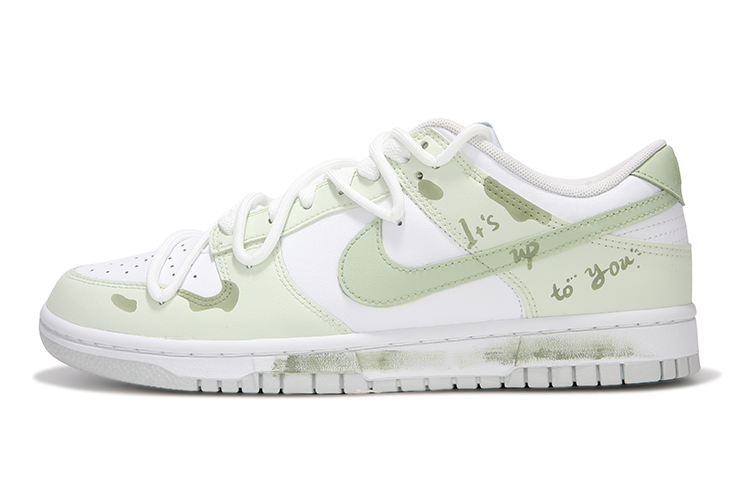 Nike Dunk Low-Top Skateboard Shoes Men's White Green