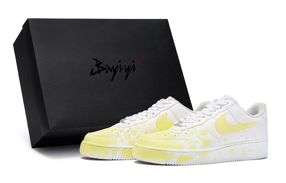 Nike Air Force 1 Skateboard Shoes Women's Low-Top Yellow/White