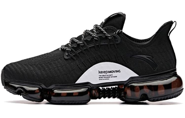 Anta Nebula Low-Top Running Shoes Women's Black White Full-Length Air Cushion
