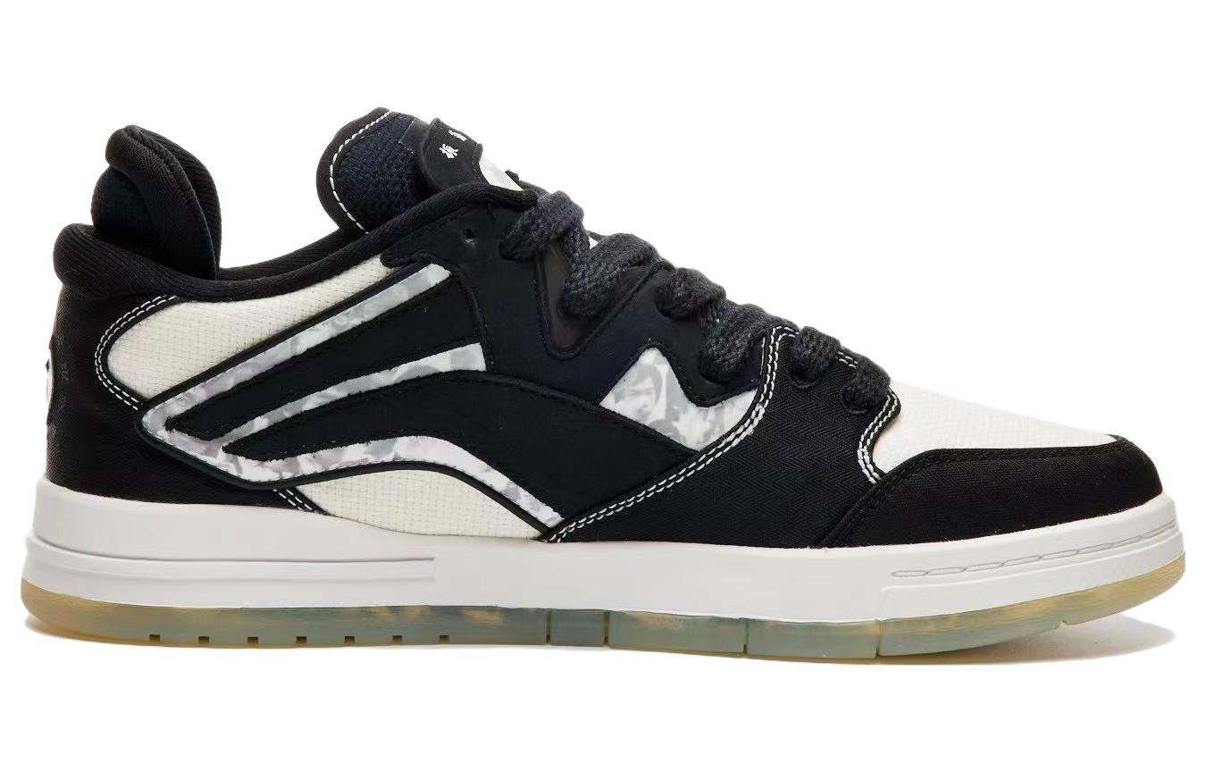LIXIAOLONG x LiNing Wave Pro Anti-Slip Wear-Resistant Low-Top Skateboard Shoes Men's Black White купить в интернет-магазине Yoocart с быстрой доставкой по России.