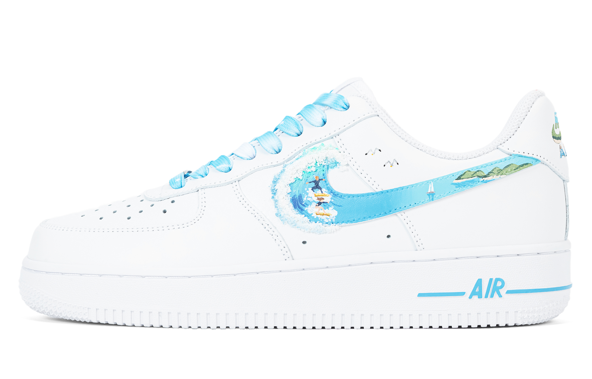 Nike Air Force 1 Low top Skateboard Shoes Unisex White Blue