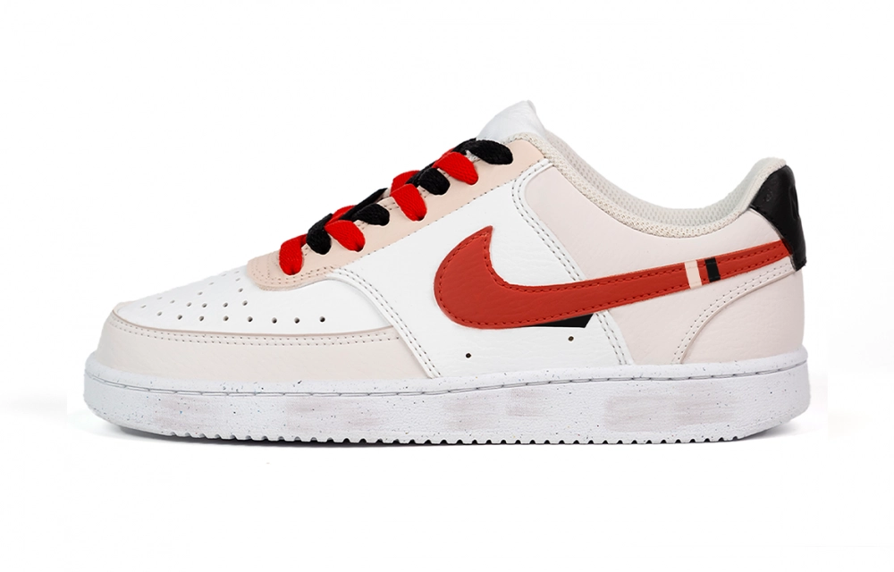 Nike Court Vision Low Abrasion Resistant Low top Skateboard Shoes Women's White Pink