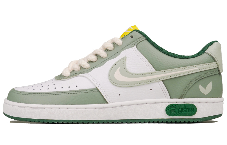 Nike Court Vision 1 RISK Dragonwell Green Tea Slip-Resistant Cushioning Low-Top Skateboard Shoes Women's White Green
