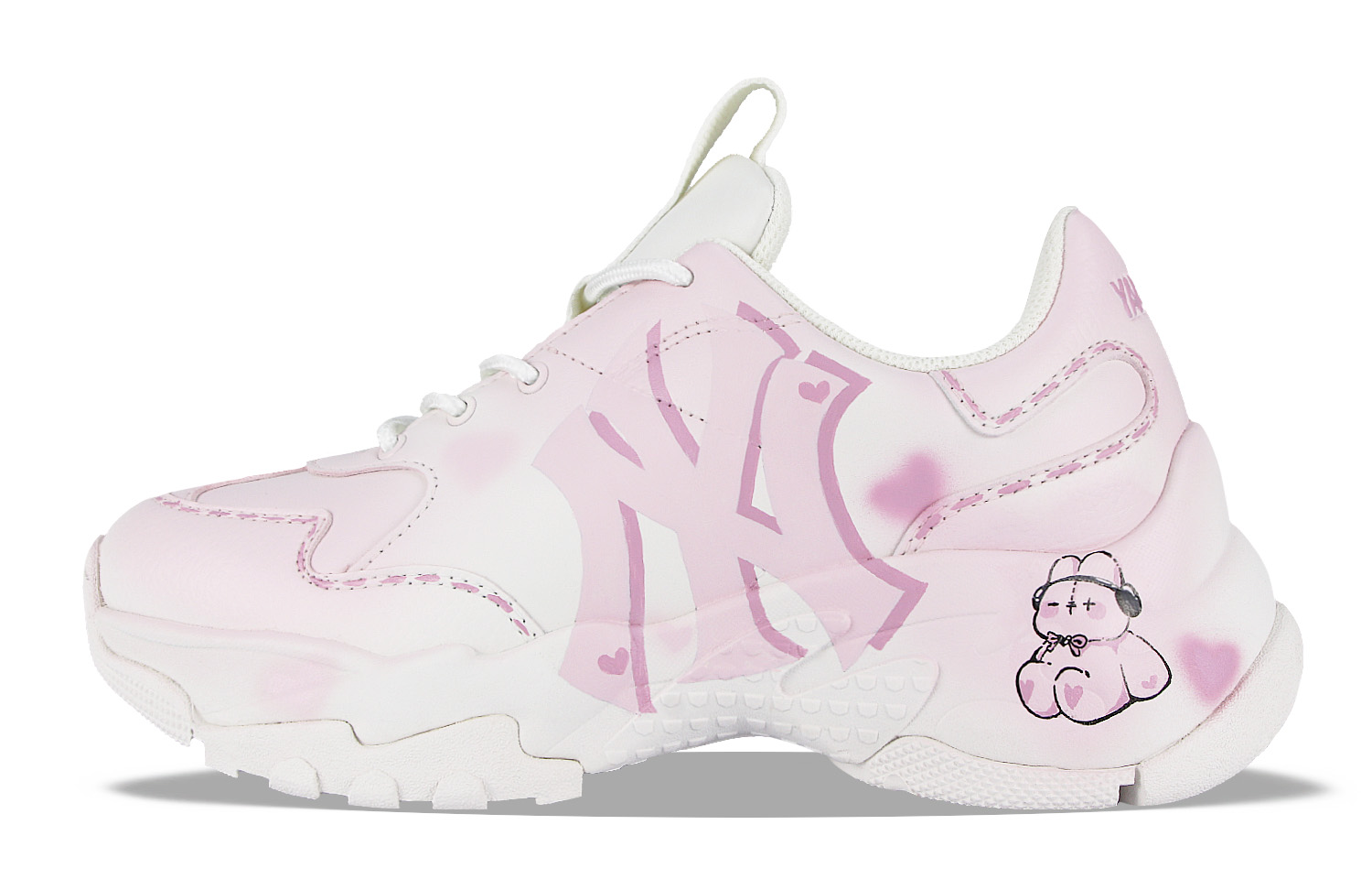 MLB Big Ball Chunky Sneakers Unisex Low top White Pink