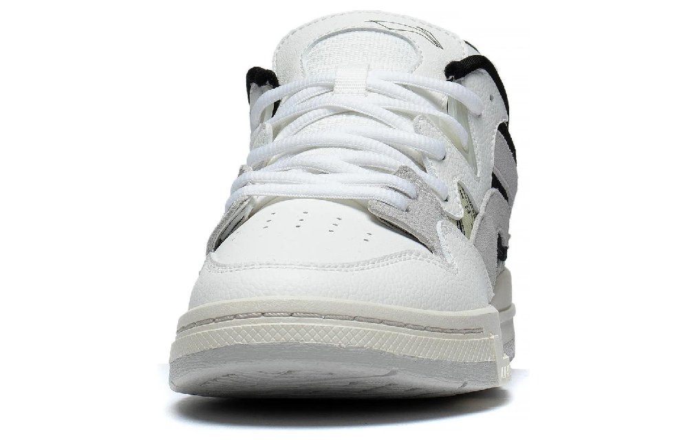 LiNing Wave Pro Anti-Slip Wear-Resistant Low-Top Skateboard Shoes Women's White Gray Black