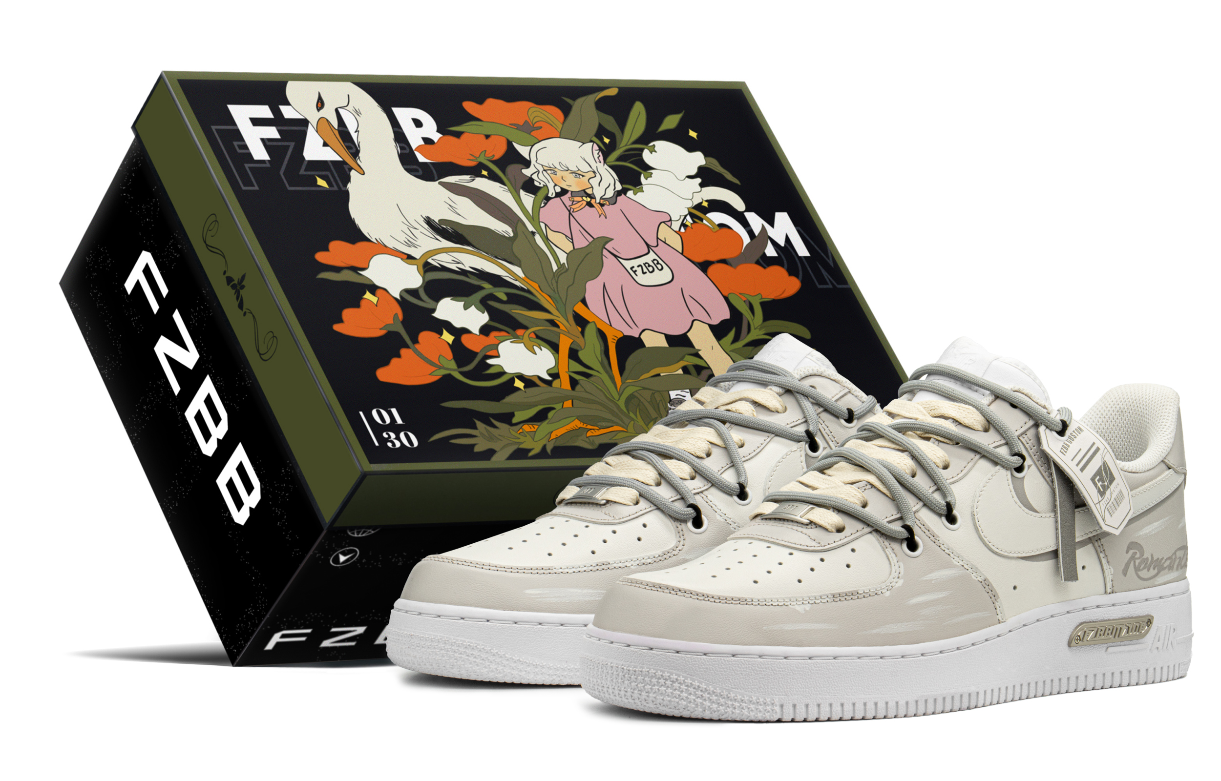 Nike Air Force 1 Skateboard Shoes Men's Gray White
