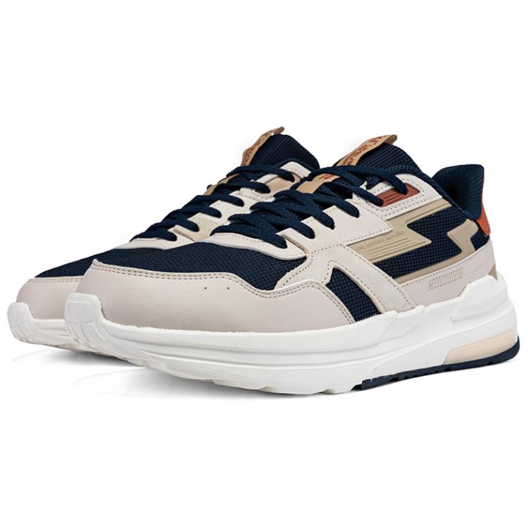 361° Cushioning Slip Resistant Low Top Casual Shoes Men's Beige Blue