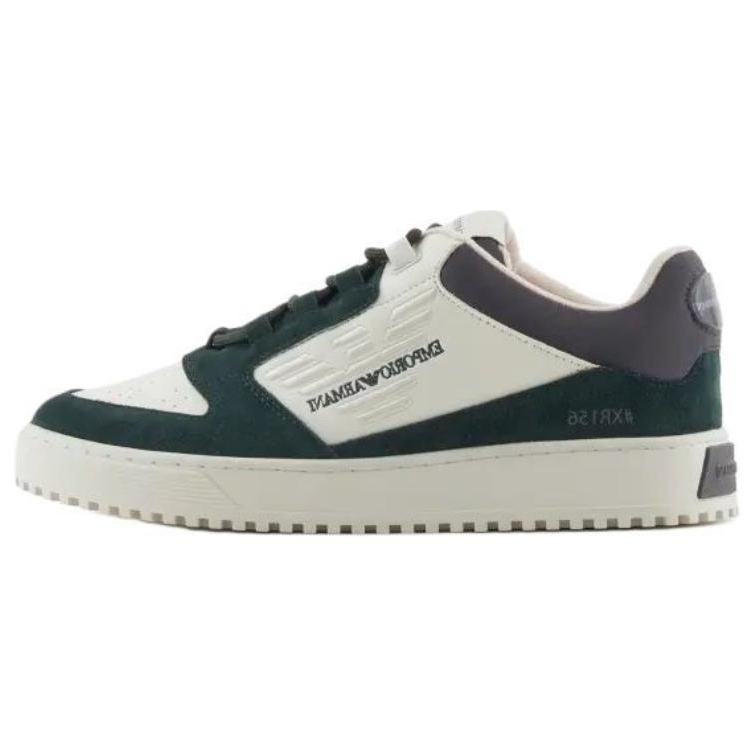 EMPORIO ARMANI Logo Embroidered Panelled Low Top Sneakers