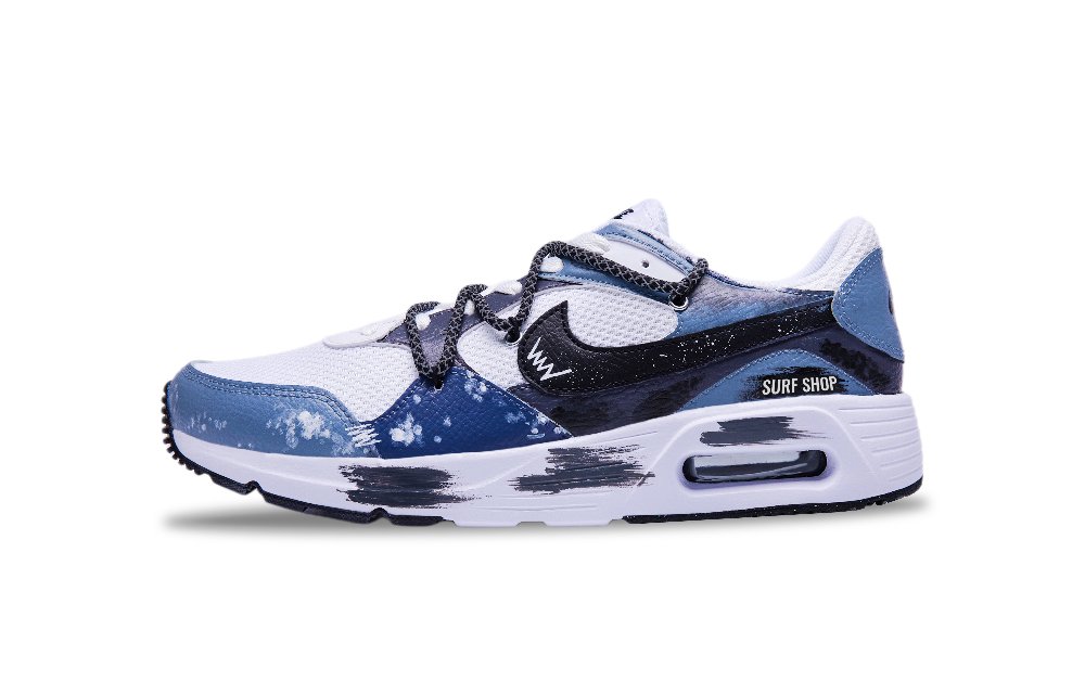 Nike Air Max SC Cushioning Anti-Slip Wear-Resistant Breathability Low-Top Running Shoes Men's Blue Black