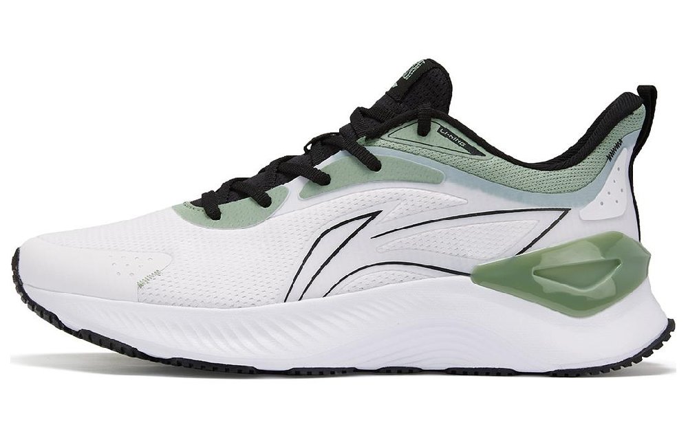LiNing YueYing 3.0 Cushioning Abrasion Resistant Breathable Low top Running Shoes Men's White Green