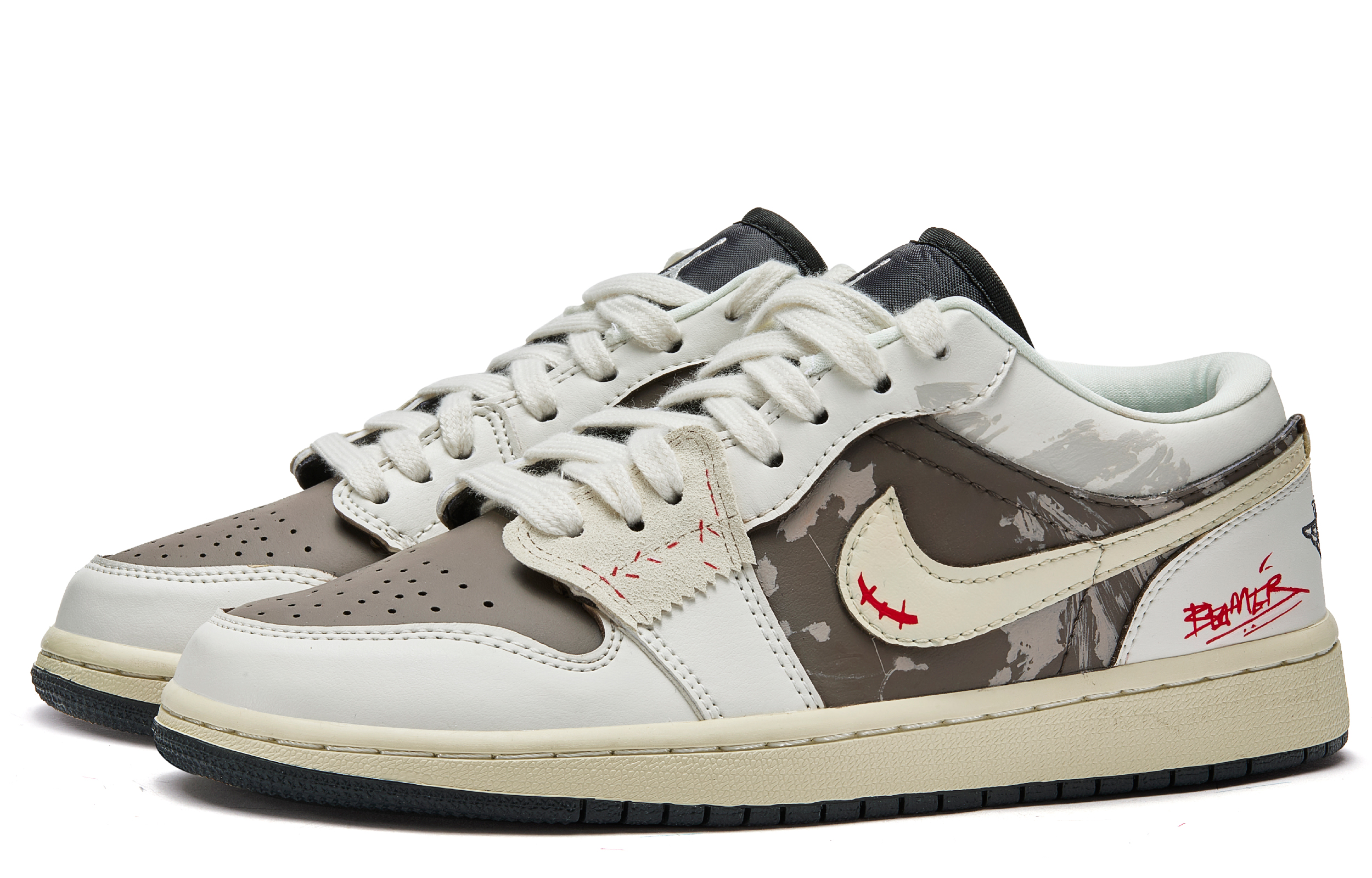 Jordan Air Jordan 1 Da Vinci Custom Anti Gravity Slip Resistant Low Top Vintage Basketball Shoes Women's Brown Green купить в интернет-магазине Yoocart с быстрой доставкой по России.