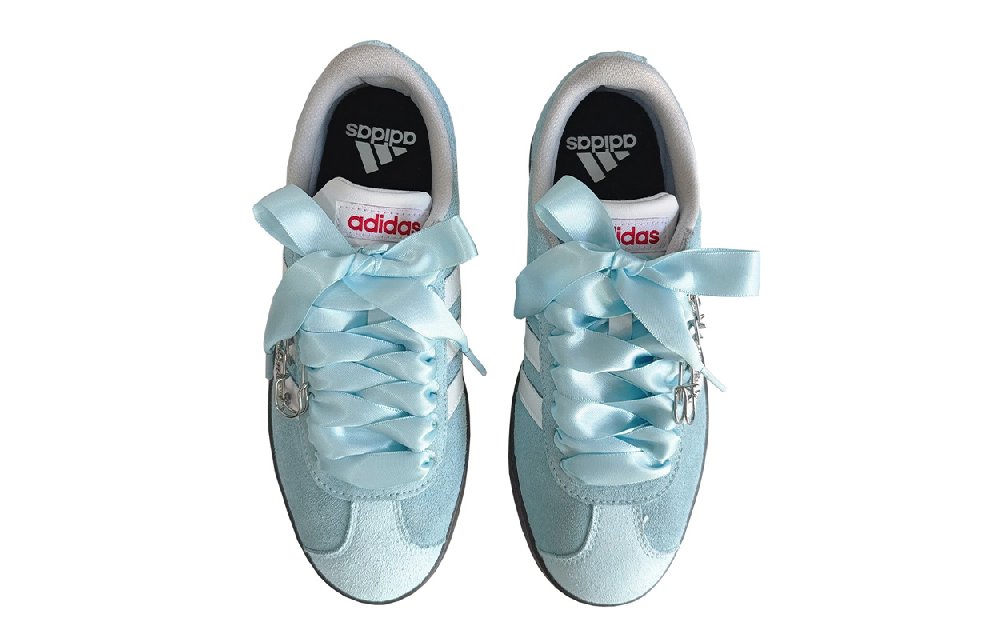 Adidas Neo VL Court 2.0 Abrasion Resistant Low Top Skateboard Shoes Unisex Light Blue