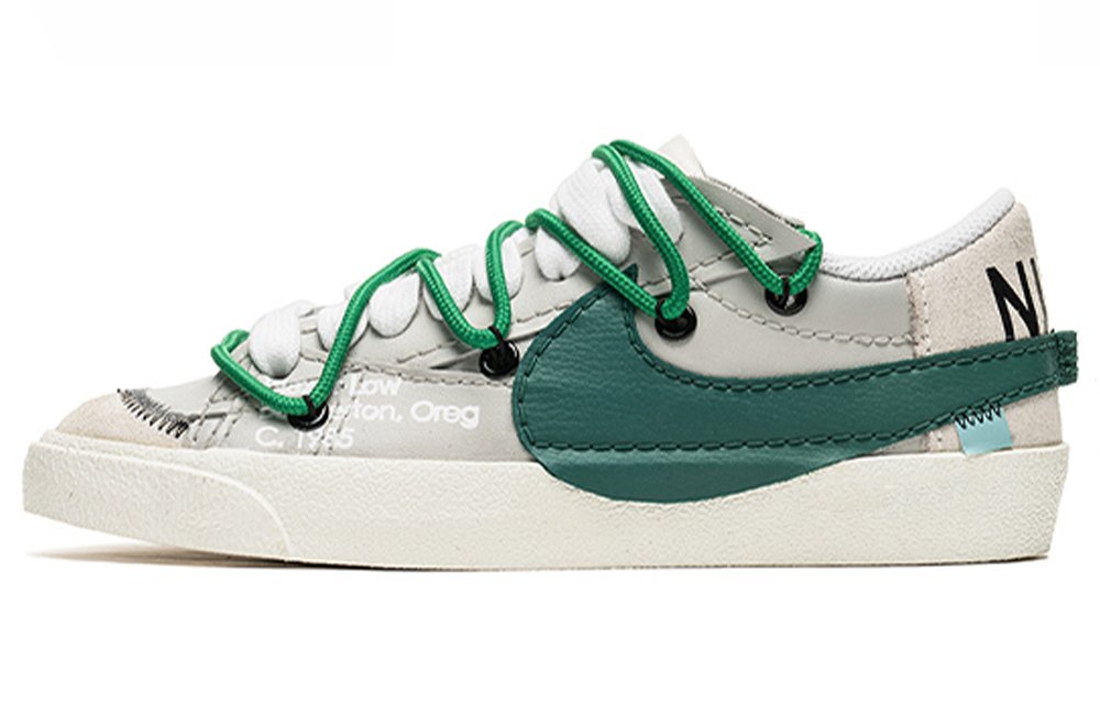 Nike Blazer Slip-Resistant Low-Top Skateboard Shoes Women's Gray Green