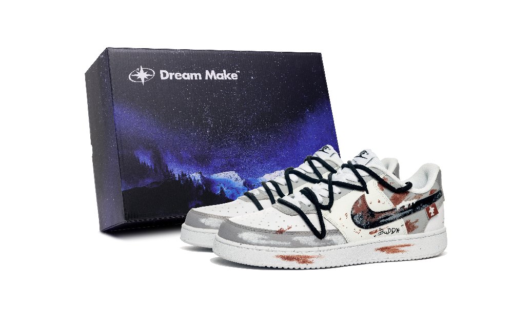 Nike Court Vision 1 Skateboard Shoes Men Low-Top White/Black