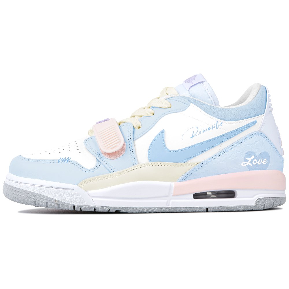Jordan Legacy 312 Abrasion Resistant Low Top Vintage Basketball Shoes Unisex Sky Blue